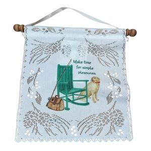 Heritage Lace Simple Pleasures Wall Hanging Banner Lab Dog Fishing -SP NEW C72Q